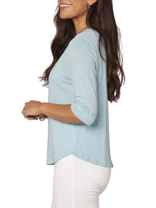 Notch Neck Tee - Island Sky