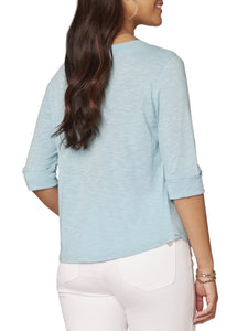 Notch Neck Tee - Island Sky