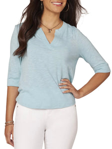 Notch Neck Tee - Island Sky