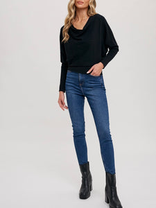 Cowl Dolman Sweater - Black