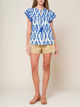 Load image into Gallery viewer, Flutter Sleeve Top - Blue/White
