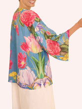 Load image into Gallery viewer, Kimono Jacket - Floral Study Blue
