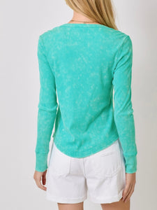 Washed Rib Tee - Sea