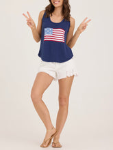 Load image into Gallery viewer, Flag Sweater Tank - Navy
