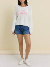 Load image into Gallery viewer, Whipstitch Beach Sweater - White/Pink
