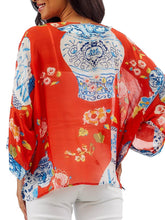 Load image into Gallery viewer, Kimono Jacket - Red Vase
