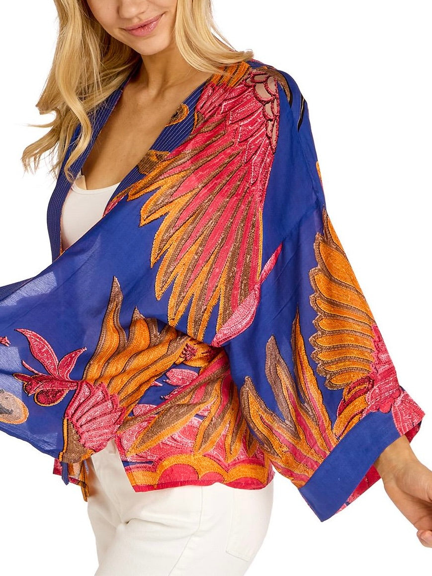 Kimono Jacket - Cobalt Crane