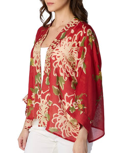 Kimono Jacket - Chrysanthemum Red
