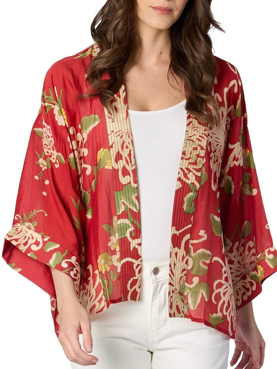 Kimono Jacket - Chrysanthemum Red