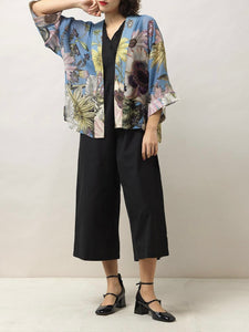 Kimono Jacket - Daisy Cornflower Blue