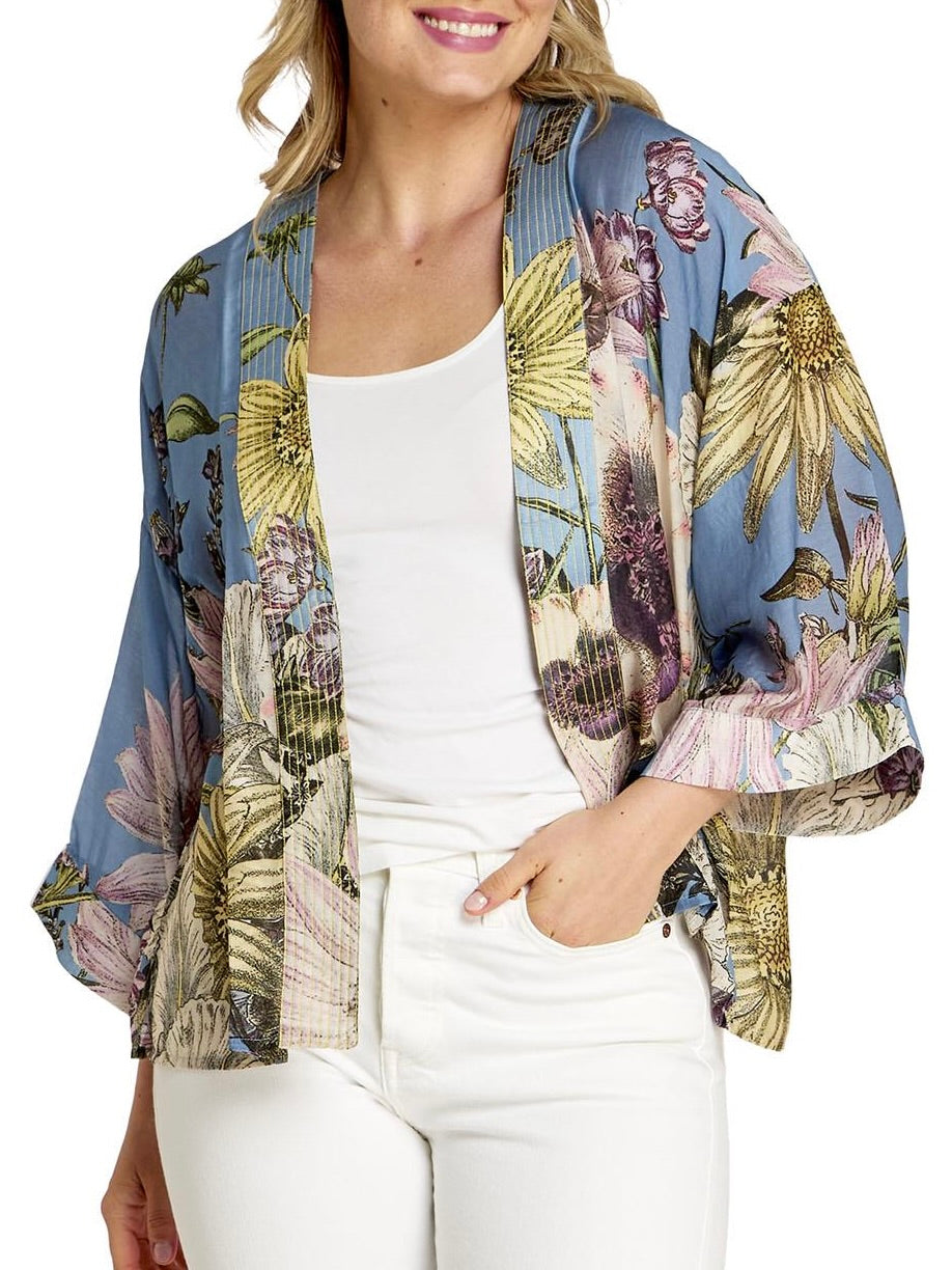 Kimono Jacket - Daisy Cornflower Blue