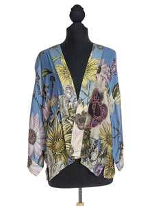 Kimono Jacket - Daisy Cornflower Blue