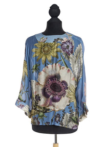 Kimono Jacket - Daisy Cornflower Blue