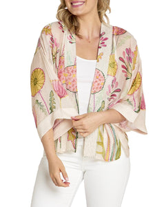 Kimono Jacket - Pop Flowers Pink