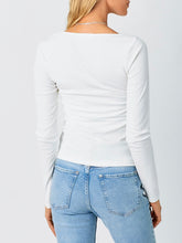 Load image into Gallery viewer, Asymmetrical Knotted Neckline Top - Off White

