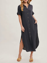 Load image into Gallery viewer, Buttondown Gauze Maxi Dress - Ash
