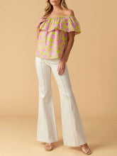 Load image into Gallery viewer, Print Off Shoulder Top - Lime
