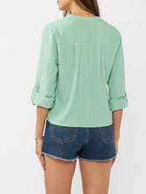 Load image into Gallery viewer, Textured Tie Front Top - Seafoam
