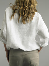 Load image into Gallery viewer, Two Pocket Linen Top - White
