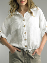Load image into Gallery viewer, Two Pocket Linen Top - White
