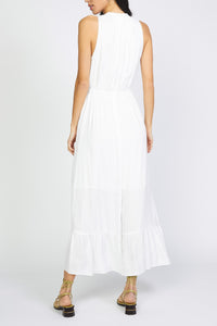 Lace Trim Maxi Dress - White
