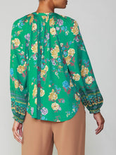 Load image into Gallery viewer, Floral Blouse - Green FINAL SALE
