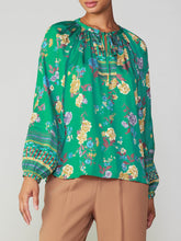 Load image into Gallery viewer, Floral Blouse - Green FINAL SALE
