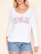 Load image into Gallery viewer, USA Embroidered Sweater - White

