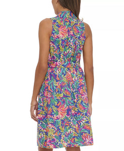 Floral Sleeveless Dress - Marine FINAL SALE