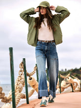 Load image into Gallery viewer, Lainey Bomber Jacket - Cedar Green
