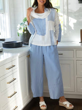 Load image into Gallery viewer, Colorblock Cowl Top - Blue
