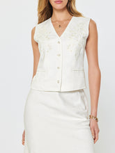 Load image into Gallery viewer, Embroidered Vest with Pockets - Ivory
