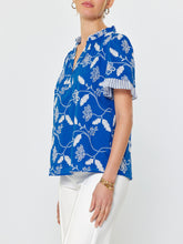 Load image into Gallery viewer, Embroidered Contrast Detail Top - Blue
