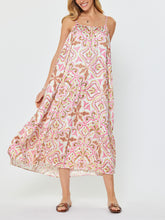 Load image into Gallery viewer, Pleated Midi with Belt - Pink/Brown
