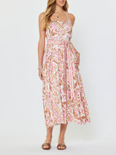 Load image into Gallery viewer, Pleated Midi with Belt - Pink/Brown
