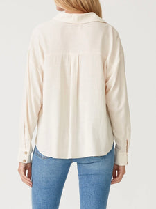 Twist Front Button Down - Vanilla