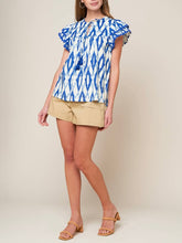 Load image into Gallery viewer, Flutter Sleeve Top - Blue/White
