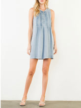 Load image into Gallery viewer, Sleeveless Pintuck Dress - Denim
