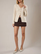 Load image into Gallery viewer, Long Sleeve Button Sweater - Cream
