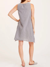 Load image into Gallery viewer, Striped Mori Dress - Cotton Grey FINAL SALE
