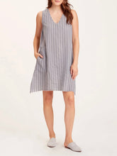 Load image into Gallery viewer, Striped Mori Dress - Cotton Grey FINAL SALE
