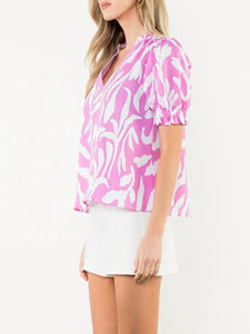Puff Sleeved Top - Pink