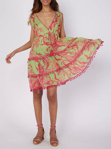 Paula Cover-Up - Pink / Green