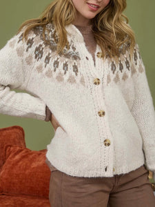 Fair Isle Cardigan - Natural Multi
