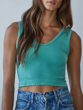 Load image into Gallery viewer, Reversible Crop Tank - Ash Moss
