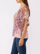 Load image into Gallery viewer, Floral Puff Sleeve Top - Clay
