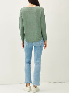 Drop Shoulder Sweater - Sage