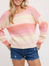 Load image into Gallery viewer, Pastel Knit Sweater - Pink Yellow
