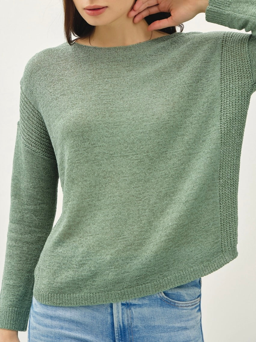 Drop Shoulder Sweater - Sage