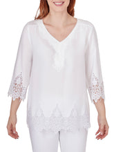 Load image into Gallery viewer, Lace Trim Top - White
